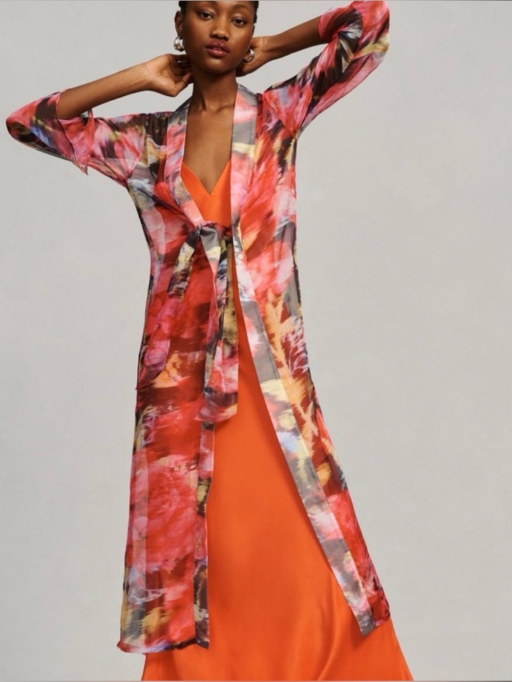 Anthropologie One Size Sheer Kimono Robe Duster Swim Coverup Festival Whimsical